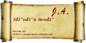 Jónás Arnó névjegykártya